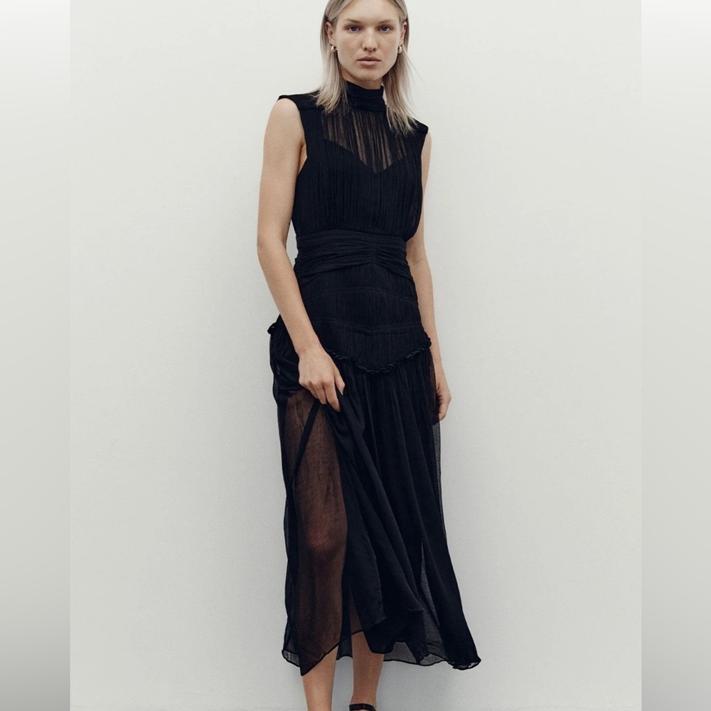 Blue Shona Joy Clemence High Neck Dress